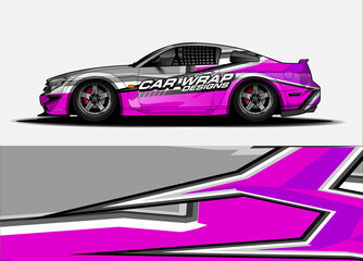 Obraz na płótnie Canvas rally car livery design vector. abstract race style background for vehicle vinyl sticker wrap 