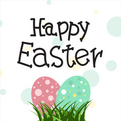 Happy Easter Hand drawn calligraphy and brush pen lettering with egg in the happy Easter day