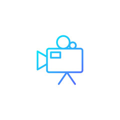 Video camera icon with blue gradient style