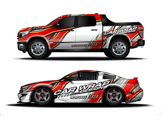 rally car livery design vector. abstract race style background for vehicle vinyl sticker wrap
