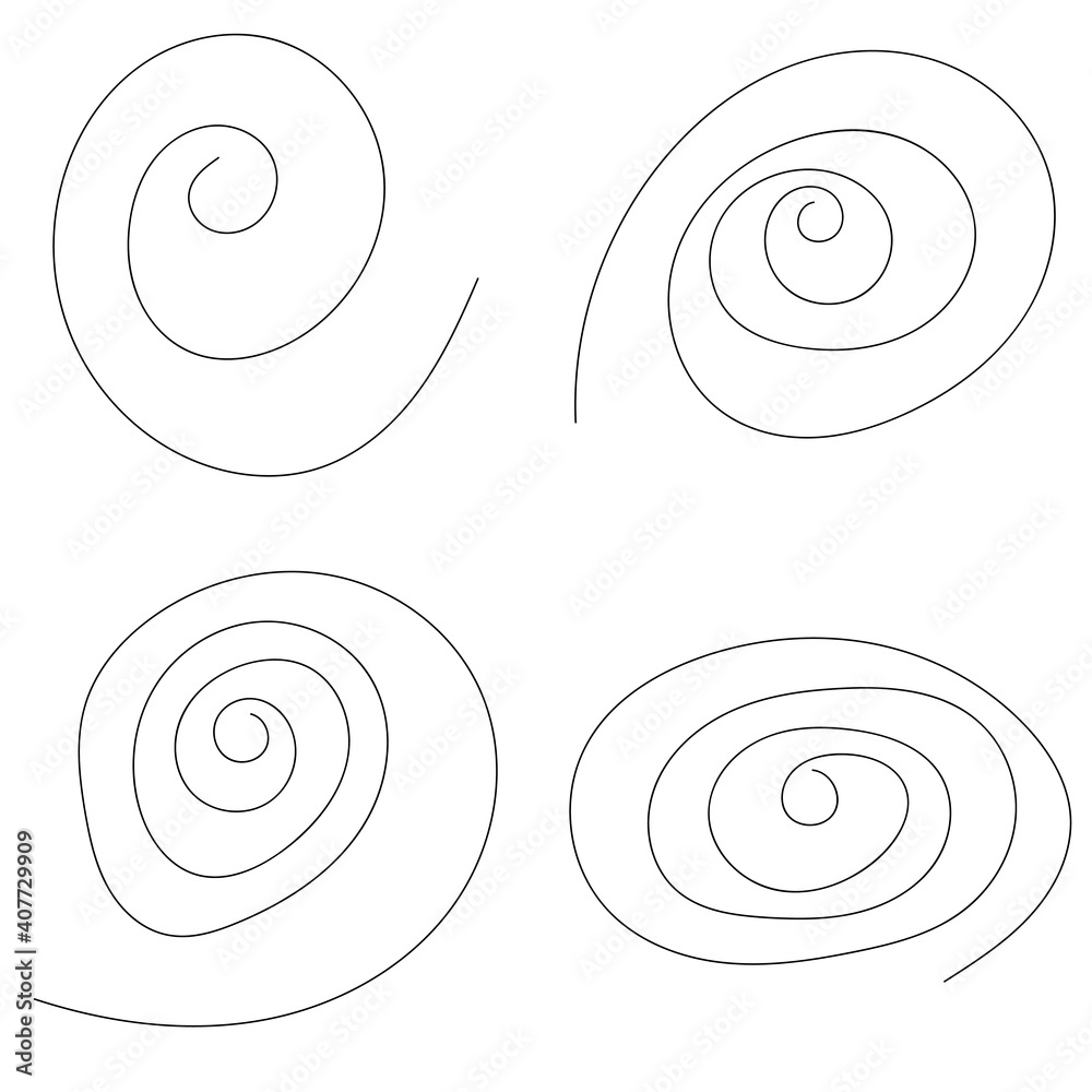 Poster Coil Scribble Set. Vector.
