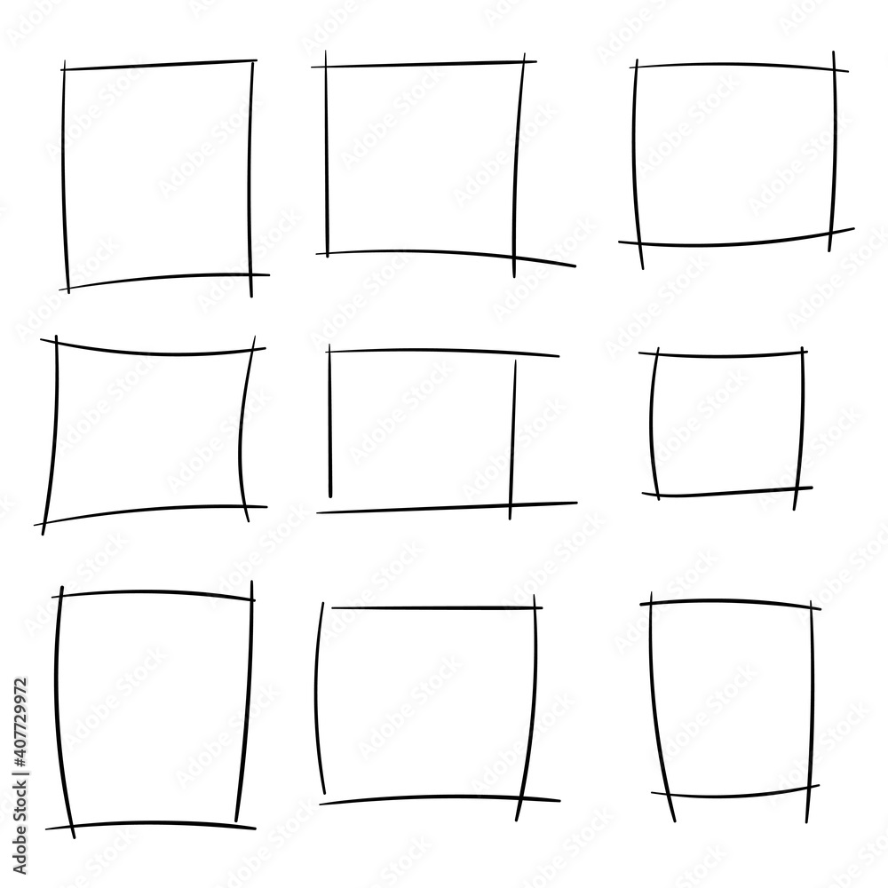 Poster Squares Scribble Set. Vector.