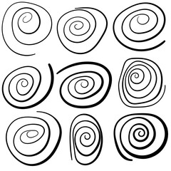 Coil Scribble Set. Vector.