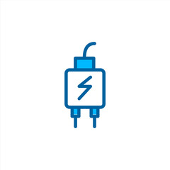 Charger icon In blue color style