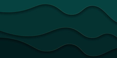 Luxury design with golden waves and natural background. abstract green wavy background in paper cut-out style. vector illustration, eps
