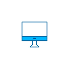 Monitor icon in blue color style