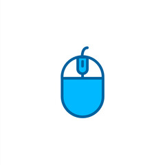 Optical mouse icon in blue color style