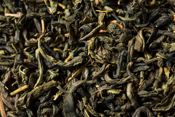 Dry Green Organic Tea Leaves