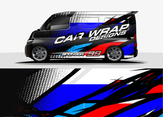 rally car livery design vector. abstract race style background for vehicle vinyl sticker wrap
