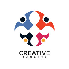 people group logo. creative design vector 