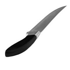 monochrome kitchen knife isolate on white