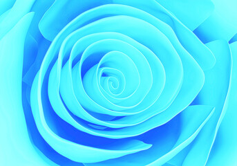 elegant blue rose close up, flower background, 3d render