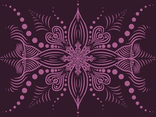 abstract floral ornament with flowers. Digital art illustration