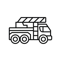 Firetruck emergency vehicle line icon