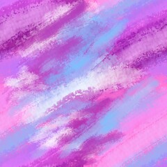 Seamless pattern from blue, pink and white brush strokes backdrop for textile.