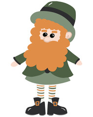 Happy St. Patrick's Day, Irish Icons. Vector illustration. Symbols of St Patrick's Day. Leprechaun Isolated vector element.