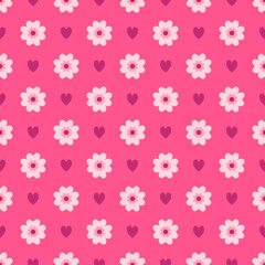 seamless pattern of flowers on pink background