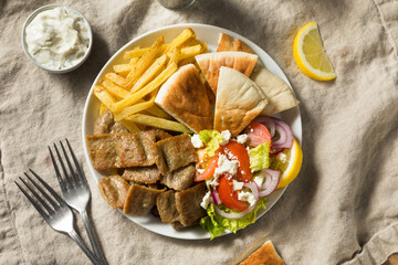 Homemade Greek Gyro Plate