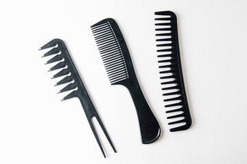 hair combs on a white background