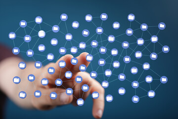 data network 3d digital info