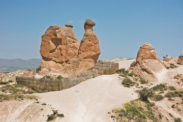 Magnificent stone structure in a shape of a camel near Goreme, Cappadocia, Anatolia, Turkey