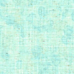 Rustic sea green mottled linen woven texture. Seamless printed fabric pattern for tropical coastal style. Interior textile background. Mottled colorful turquoise dye stains. Vibrant summer home decor
