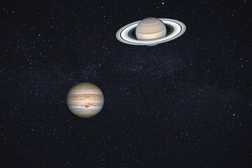 Conjunction of jupiter and saturn © RUCHIN