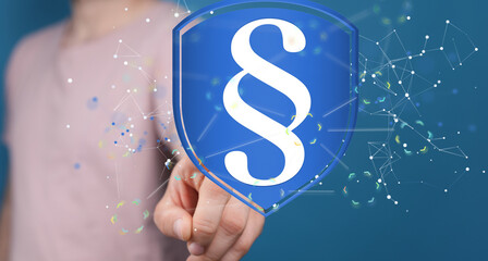 paragraph law sign digital in hand.
