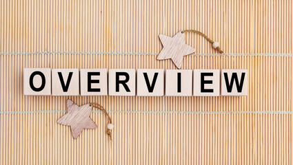 Wooden cubes with the abbreviation OVERVIEW