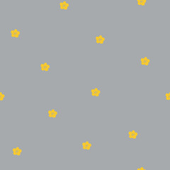 yellow small tiny flowers on gray background. seamless pattern with trendy colors . cute design for textile, kids, notebooks, cards