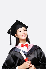 Portrait of female university graduates