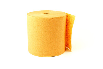 Roll of toilet paper isolated on white