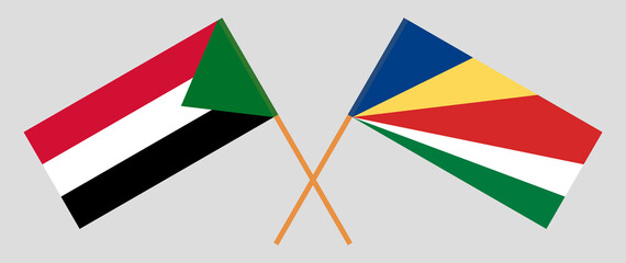 Crossed flags of the Sudan and Seychelles