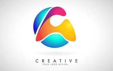 Blue and Pink creative letter A Logo Design with Dots. Friendly Corporate Entertainment, Media, Technology, Digital Business vector design with drops.