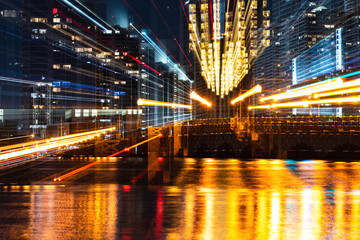 Miami skyline. Miami Skyline Panorama after sunset.