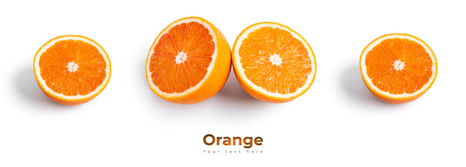 Orange fruit isolated on white background.
