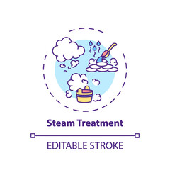Steam treatment concept icon. Home spa procedure idea thin line illustration. Blood circulation promotion. Hydrating dry skin. Vector isolated outline RGB color drawing. Editable stroke