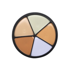 Liquid creamy color eye shadows in casket isolated on white