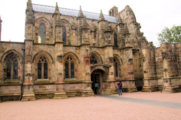 Fototapeta na wymiar A view of Roslyn Chapel in Scotland