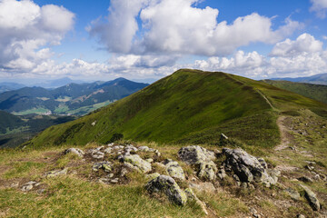 Fototapeta na wymiar Beautiful view over the tops of the Low Tatras