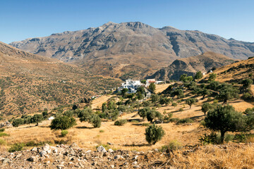 Fototapeta na wymiar Rethimno prefecture - Sachtouria village, beautiful area of the Vouvala Mountain. Crete 