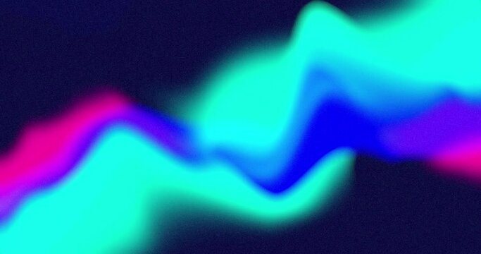 Slowly moving defocussed neon blue and pink organic shape on black background