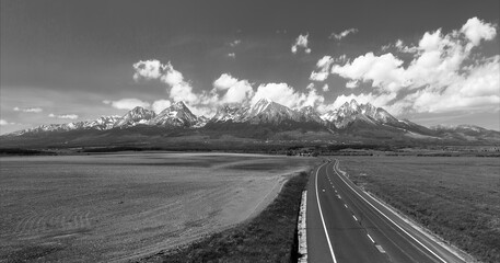 Panorama of High Tatras mountains - National park in Slovakia	,Europe mountains, High Tatra...