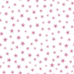 The stars seamless background. A cute pink pattern.