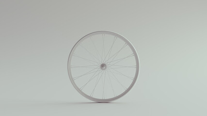 White Bicycle Wheel 3d illustration 3d render	