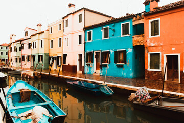 Fototapeta na wymiar The beautiful Island Burano, Venice, Italy, Europe