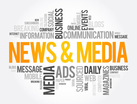 News and Media word cloud collage, social concept background