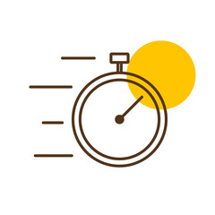 Fast delivery vector icon. Stopwatch with speed