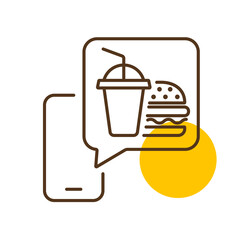 Fast food delivery service vector icon