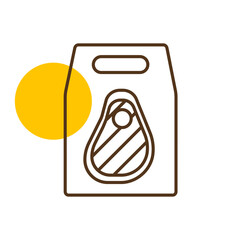 Fast food delivery take away paper bag icon.